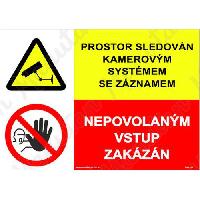 Prostor sledován kamerovým systémem se záznamem, plast 210 x 148 x 0,5 mm A5
