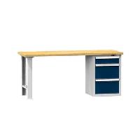 (obrázek pro) Dílenský st??l KOMBI EB5820, 2000 x 800 x 890 mm, BUK, šedá-tmavě modrá