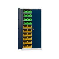 Skříň s boxy UK1-B21, 950 x 400 x 1950 mm, šedá-tmavě modrá (obrázek pro) Skříň s boxy UK1-B21, 950 x 400 x 1950 mm, šedá-tmavě modrá