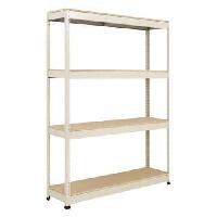 (obrázek pro) Kovový regál Rapid 1, 198 x 122 x 45,5 cm, 600 kg/police, 4 dřevotřískové police, pozink