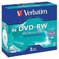 Verbatim DVD-RW 4,7 GB 4x, AZO, jewel box, 5 ks