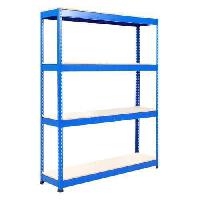 (obrázek pro) Kovový regál Rapid 1, 198 x 122 x 45,5 cm, 600 kg/police, 4 laminované police, modrý