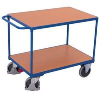 (obrázek pro) Policový vozík s madlem, do 500 kg, 2 police, 92 x 119 x 70 cm, modrý