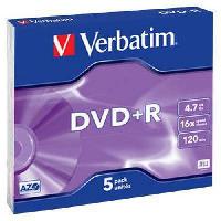 Verbatim DVD+R 4,7 GB 16x, AZO, slim box, 5 ks