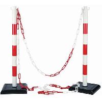 Plastový zahrazovací sloupek s řetězem, 90cm, červené/bílé (obrázek pro) Plastový zahrazovací sloupek s řetězem, 90cm, červené/bílé