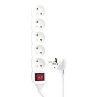 (obrázek pro) Prodlužovací kabel s vypínačem 5 zásuvek 3m 3x 1,5mm, bílý
