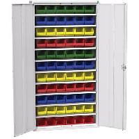 (obrázek pro) Skříň Bott Verso s boxy, 200 x 105 x 35 cm, 10 polic, 66 boxů, šedá-šedá