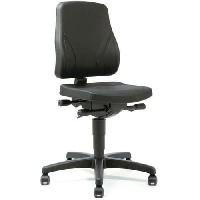 (obrázek pro) Pracovní židle Bimos All In One 9633 s kolečky, bez podnožky, polyuretanový sedák, nízké opěradlo, černá