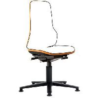 Rám dílenské židle Bimos 9560 s opěradlem pro Bimos Neon, permanentní kontakt, kluzáky, modrá/oranžová (obrázek pro) Rám dílenské židle Bimos 9560 s opěradlem pro Bimos Neon, permanentní kontakt, kluzáky, modrá/oranžová