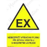 Nebezpečí výbuchu plynu při styku ventilu s mastnými látkami, plast 210 x 297 x 0,5 mm A4 (obrázek pro) Nebezpečí výbuchu plynu při styku ventilu s mastnými látkami, plast 210 x 297 x 0,5 mm A4