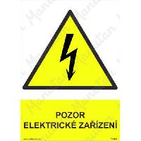 Pozor elektrické zařízení, samolepka 52 x 74 x 0,1 mm