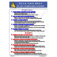 (obrázek pro) Desatero BOZP sklady a manipulace s břemeny, plast 210 x 297 x 0,5 mm A4