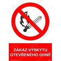 Zákaz výskytu otevřeného ohně, samolepka 148 x 210 x 0,1 mm A5