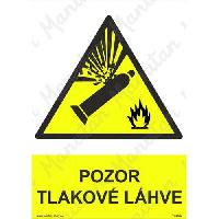 Pozor tlakové láhve, samolepka 148 x 210 x 0,1 mm A5