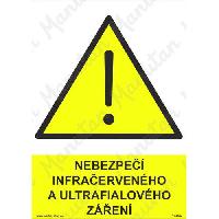 Nebezpečí infračerveného a ultrafialového zaření, plast 148 x 210 x 2 mm A5 (obrázek pro) Nebezpečí infračerveného a ultrafialového zaření, plast 148 x 210 x 2 mm A5