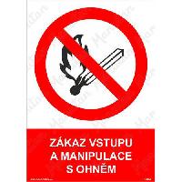 (obrázek pro) Zákaz kouření a manipulace s ohněm, samolepka 148 x 210 x 0,1 mm A5