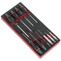 Pěnový organizér Facom s 10 dílnou sadou šroubováků Protwist® (obrázek pro) Pěnový organizér Facom s 10 dílnou sadou šroubováků Protwist®