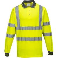 Reflexní polokošile s dlouhým rukávem Cotton Comfort Plus Hi-Vis, žlutá, vel. M