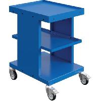 Dílenský vozík na materiál Sofame, 3 patra, 150 kg, modrý