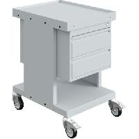 Dílenský vozík na materiál Sofame, 2 patra, 2 zásuvky, 150 kg, š