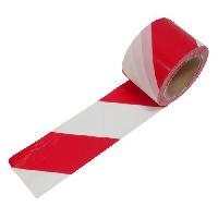Páska výstražná, nelepicí, červeno – bílá, 80 mm x 100 m