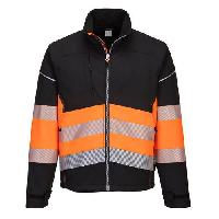 Softshellová bunda PW3 Hi-Vis Třída 1, černá/oranžová, vel. S