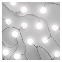 (obrázek pro) LED světelný cherry řetěz - kuličky 2,5 cm, 4 m, venkovní i vnitřní, studená bílá, časovač