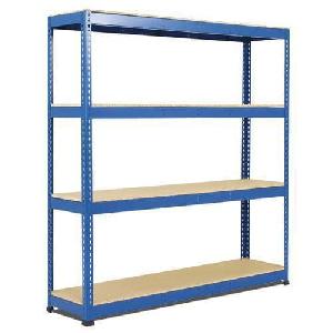 (obrázek pro) Kovový regál Rapid 1, 198 x 213,4 x 45,5 cm, 580 kg/police, 4 dřevotřískové police, modrý