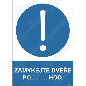 (obrázek pro) Zamykejte dveře po h, plast 210 x 297 x 2 mm A4