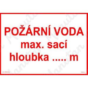 (obrázek pro) Požární voda max. sací hloubka m, plast 420 x 297 x 0,5 mm A3