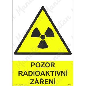 (obrázek pro) Pozor radioaktivní záření, plast 297 x 420 x 0,5 mm A3