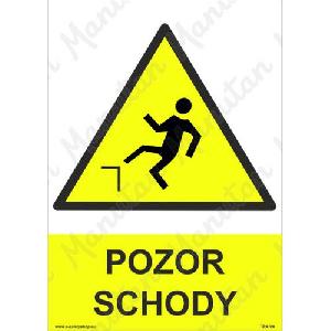 (obrázek pro) Pozor schody, plast 297 x 420 x 2 mm A3