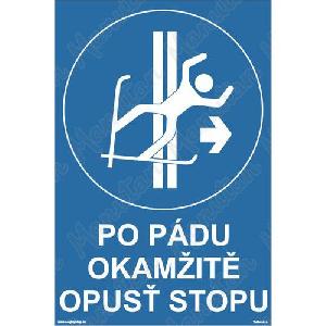 (obrázek pro) Po pádu okamžitě opusť stopu, plast 400 x 600 x 5 mm