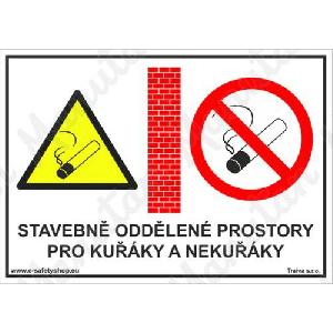 (obrázek pro) Stavebně oddělené prostory pro kuřáky a nekuřáky, samolepka 420 x 297 x 0,1 mm A3
