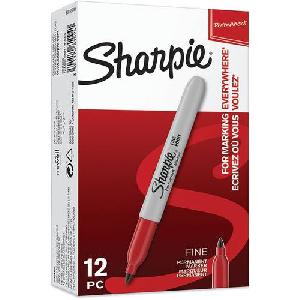 (obrázek pro) Permanentní popisovač Sharpie, 12 ks, červený