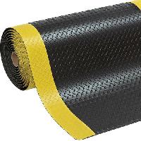 Protiúnavová průmyslová rohož Cushion Trax s diamantovým povrchem, černá/žlutá, 122 x 120 cm