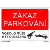 Zákaz parkování, samolepka 297 x 210 x 0,1 mm A4