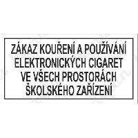 Zákaz kouření a používání elektronických cigaret, samolepka 148 x 75 x 0,1 mm