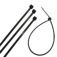 TOPTRADE pásek plastový, černý, stahovací, se zámkem, 50 ks, 400 x 4,8 mm